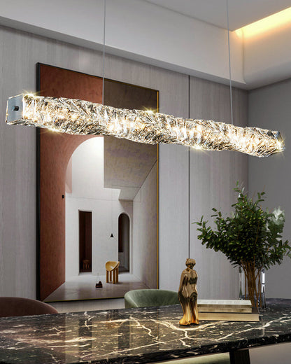 Lustre Linéaire - Cristal Élégance