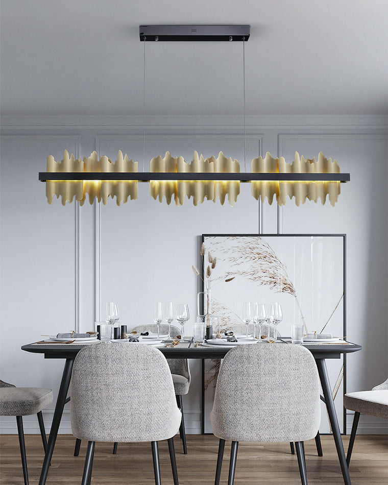 Lustre Linéaire Iceberg Noir et Doré