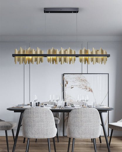 Lustre Linéaire Iceberg Noir et Doré