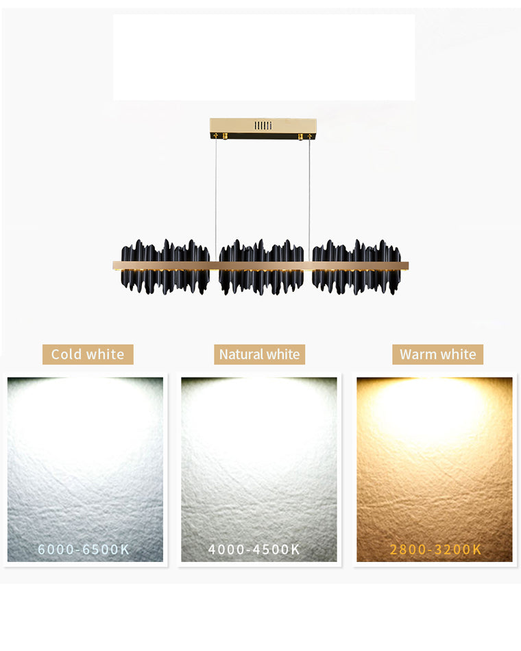 Lustre Linéaire Iceberg Noir et Doré