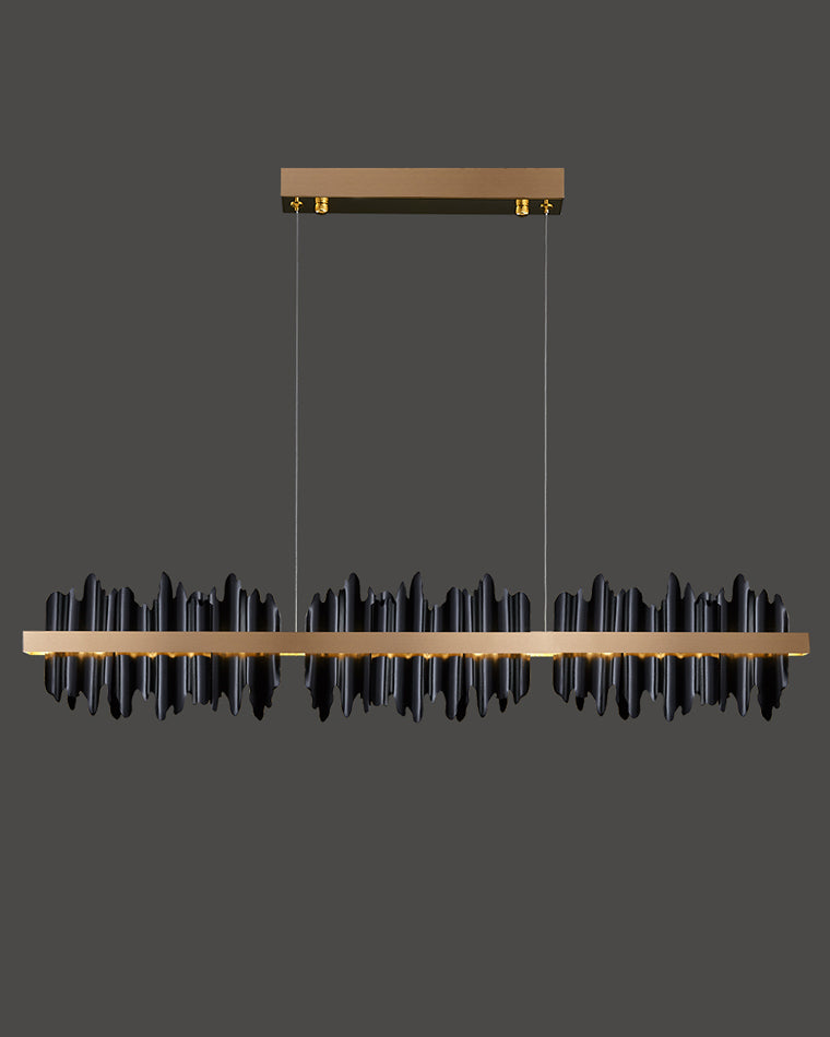 Lustre Linéaire Iceberg Noir et Doré