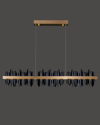 Lustre Linéaire Iceberg Noir et Doré
