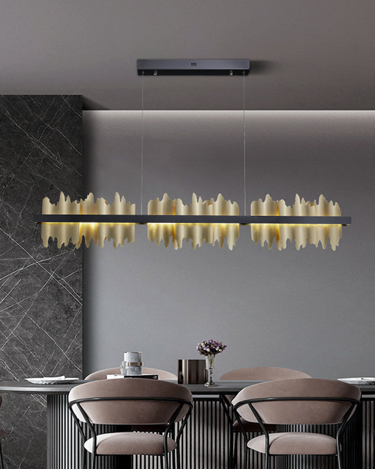 Lustre Linéaire Iceberg Noir et Doré