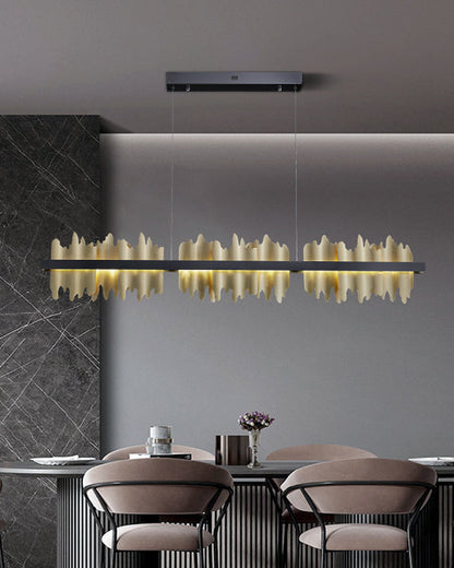 Lustre Linéaire Iceberg Noir et Doré