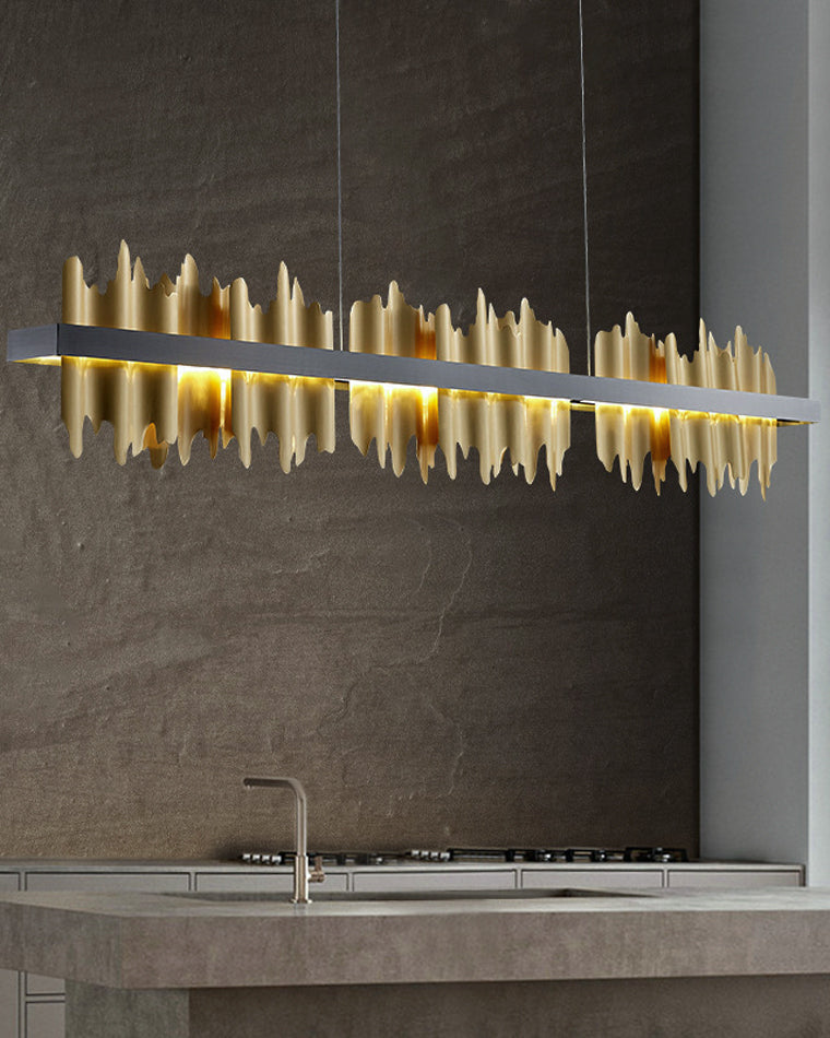 Lustre Linéaire Iceberg Noir et Doré