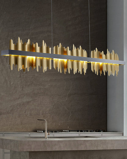 Lustre Linéaire Iceberg Noir et Doré
