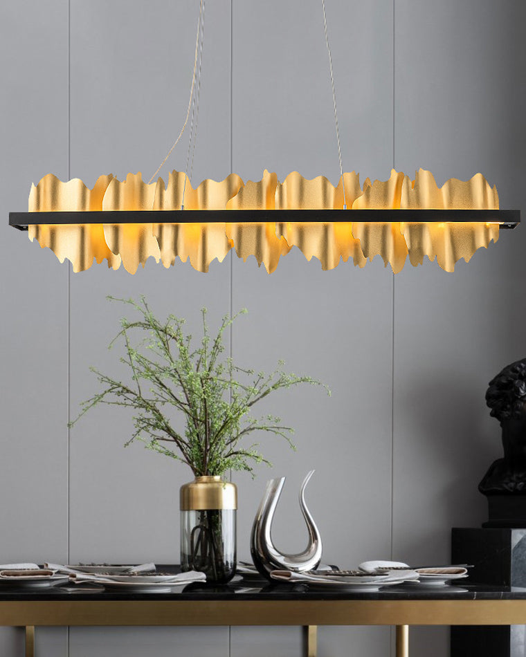 Lustre Linéaire Iceberg Noir et Doré