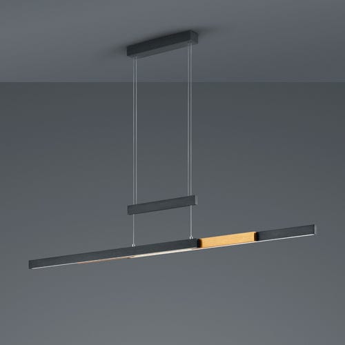 Lustre Linéaire Suspendu Noir Et Dore