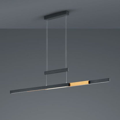 Lustre Linéaire Suspendu Noir Et Dore