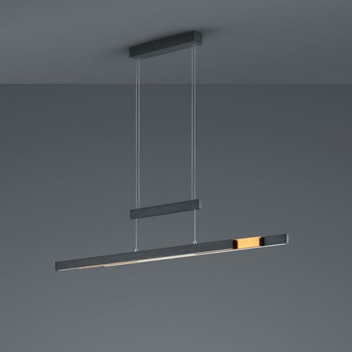 Lustre Linéaire Suspendu Noir Et Dore