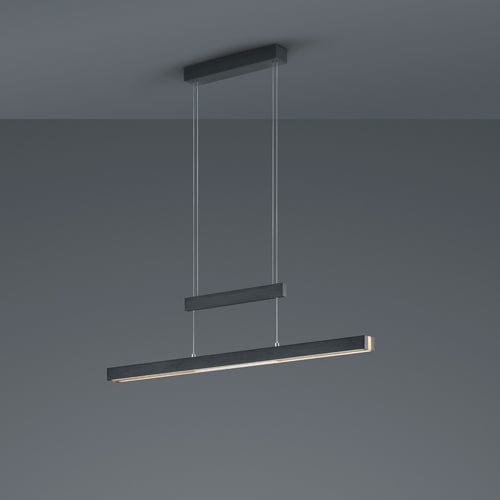 Lustre Linéaire Suspendu Noir Et Dore