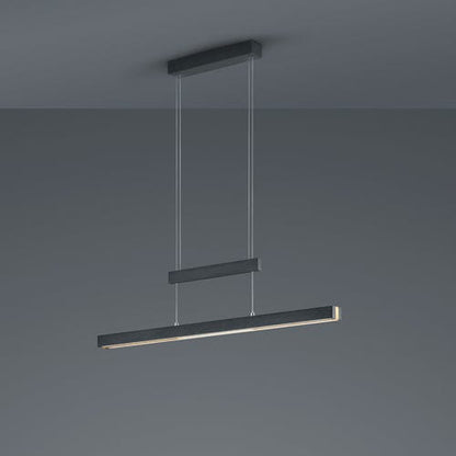 Lustre Linéaire Suspendu Noir Et Dore