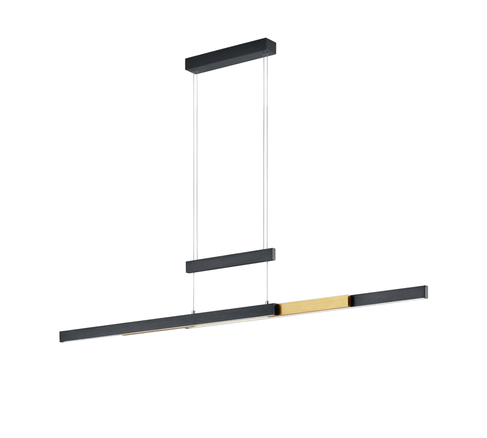 Lustre Linéaire Suspendu Noir Et Dore