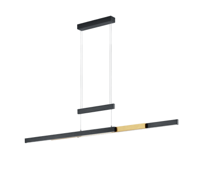 Lustre Linéaire Suspendu Noir Et Dore