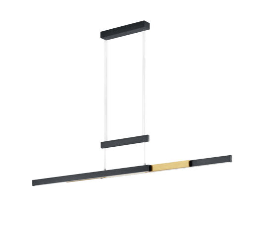 Lustre Linéaire Suspendu Noir Et Dore