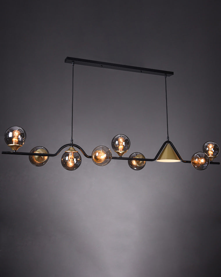 Lustre Linéaire en Globe de Verre