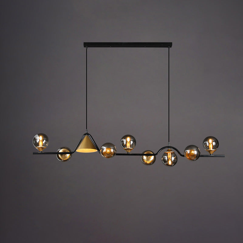 Lustre Linéaire en Globe de Verre