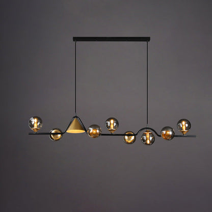 Lustre Linéaire en Globe de Verre
