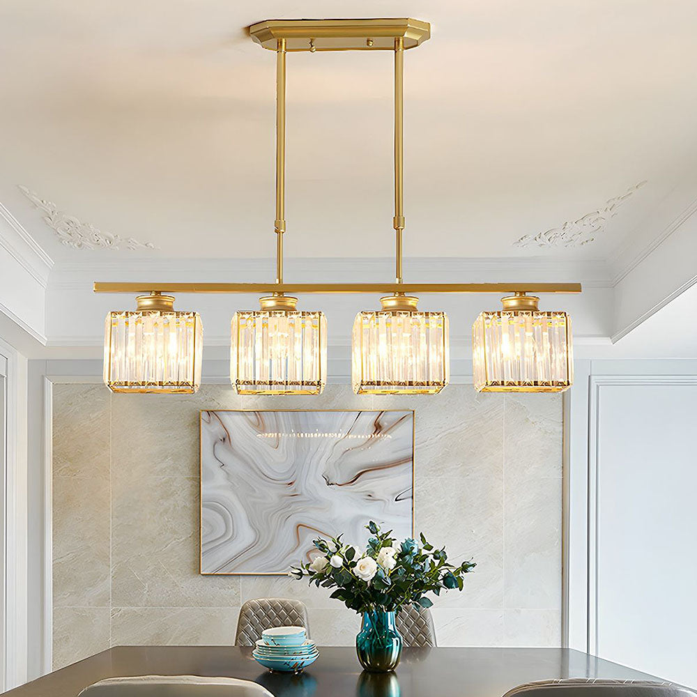 Lustre Minimaliste en Verre - Cristal Ajustable