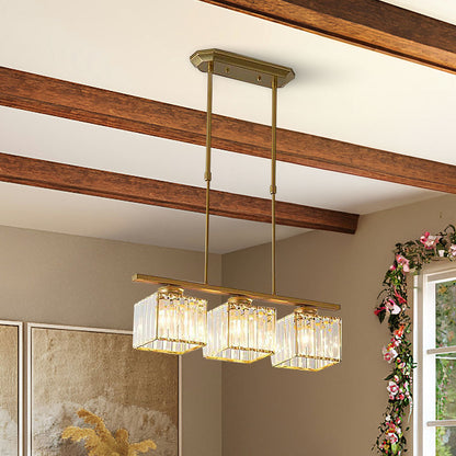 Lustre Minimaliste en Verre - Cristal Ajustable
