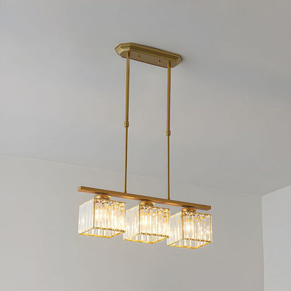 Lustre Minimaliste en Verre - Cristal Ajustable
