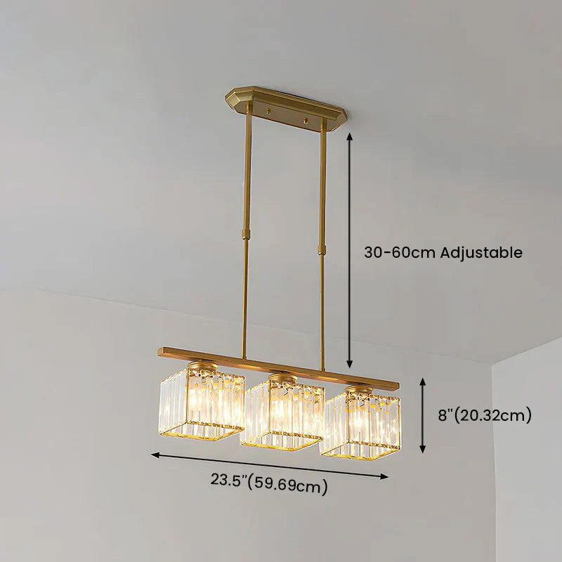 Lustre Minimaliste en Verre - Cristal Ajustable
