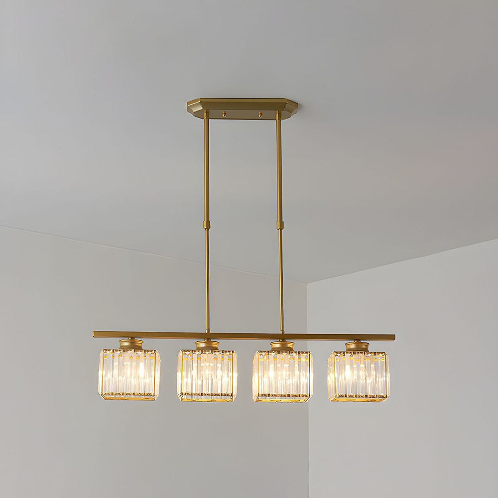 Lustre Minimaliste en Verre - Cristal Ajustable