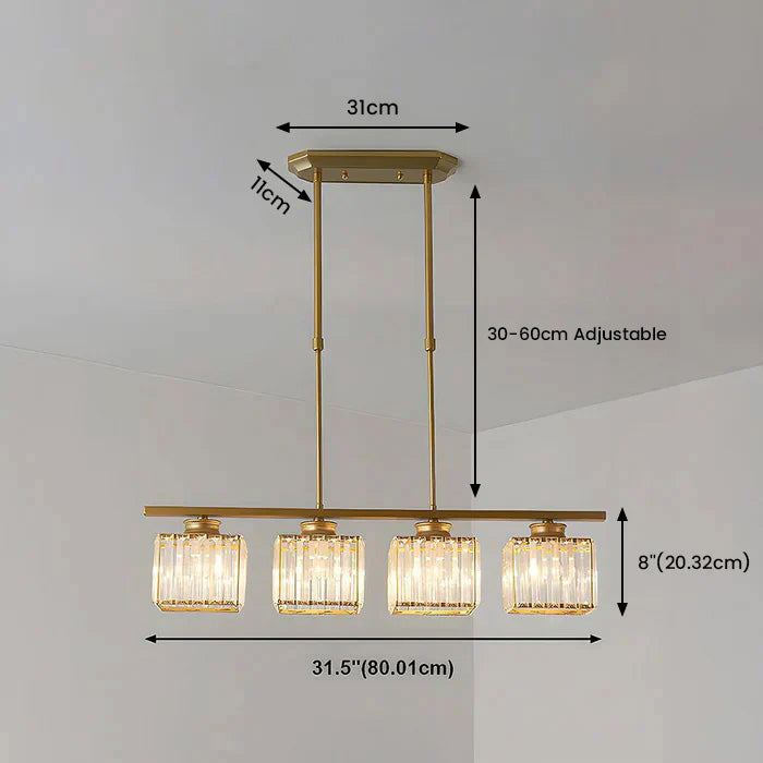 Lustre Minimaliste en Verre - Cristal Ajustable