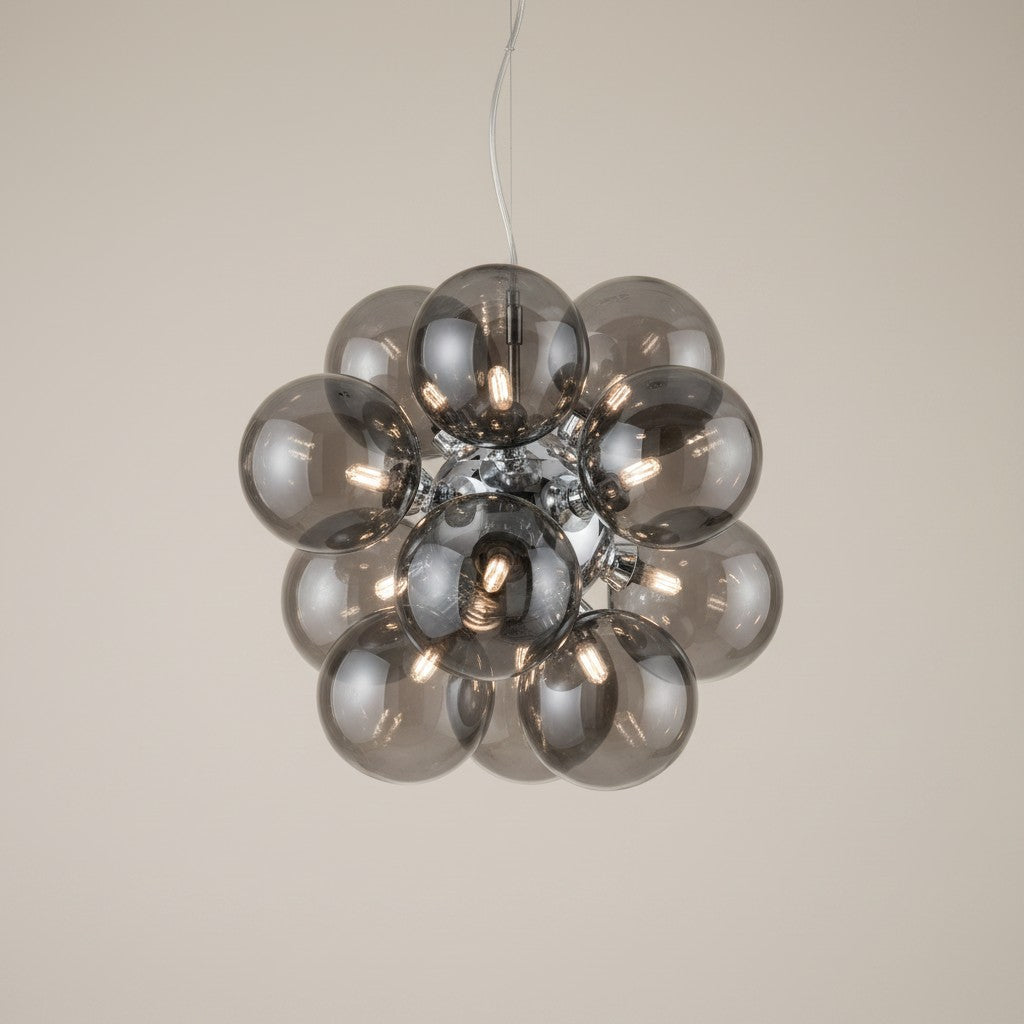 Lustre Noir Suspendu Boule De Verre