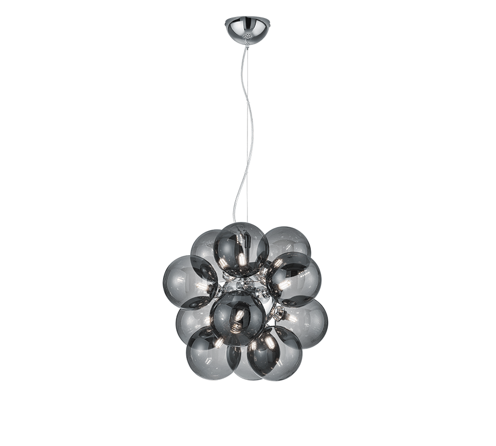 Lustre Noir Suspendu Boule De Verre