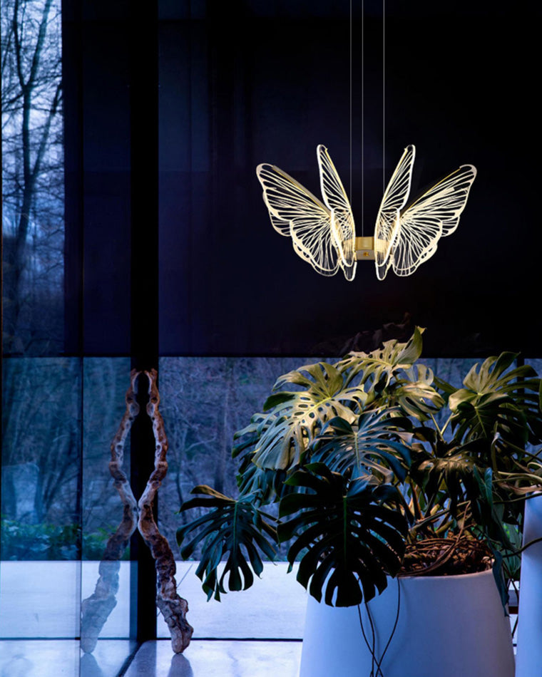 Lustre Papillon Transparent