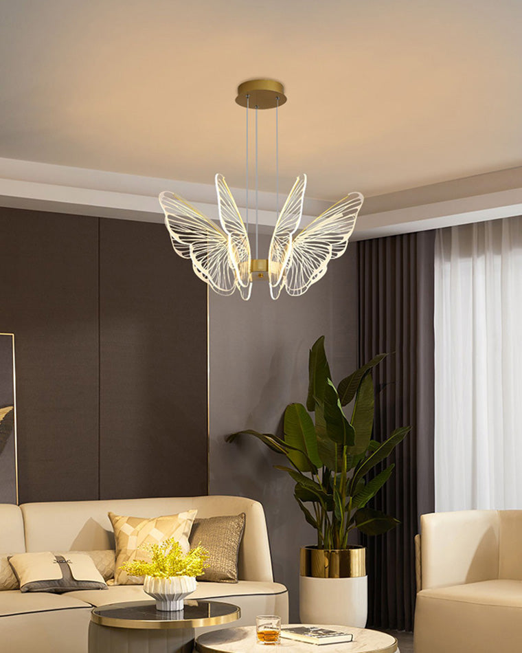 Lustre Papillon Transparent