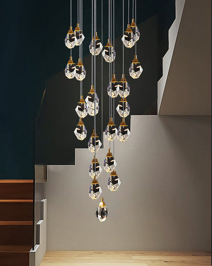 Lustre Pluie de Cristal - Élégance Naturelle