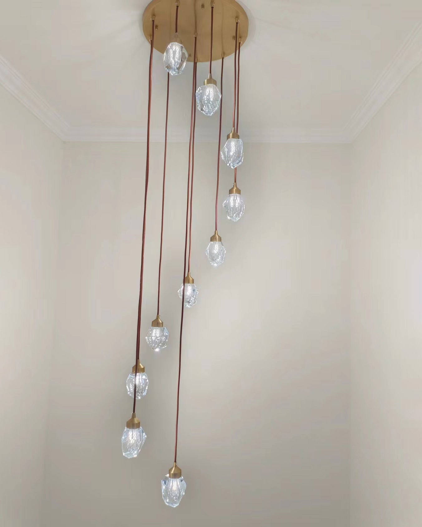 Lustre Pluie de Cristal - Élégance Naturelle