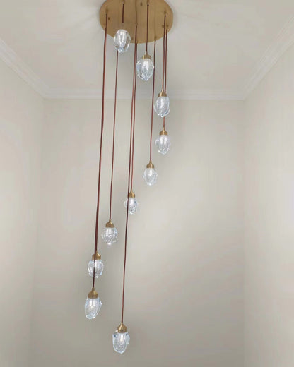 Lustre Pluie de Cristal - Élégance Naturelle