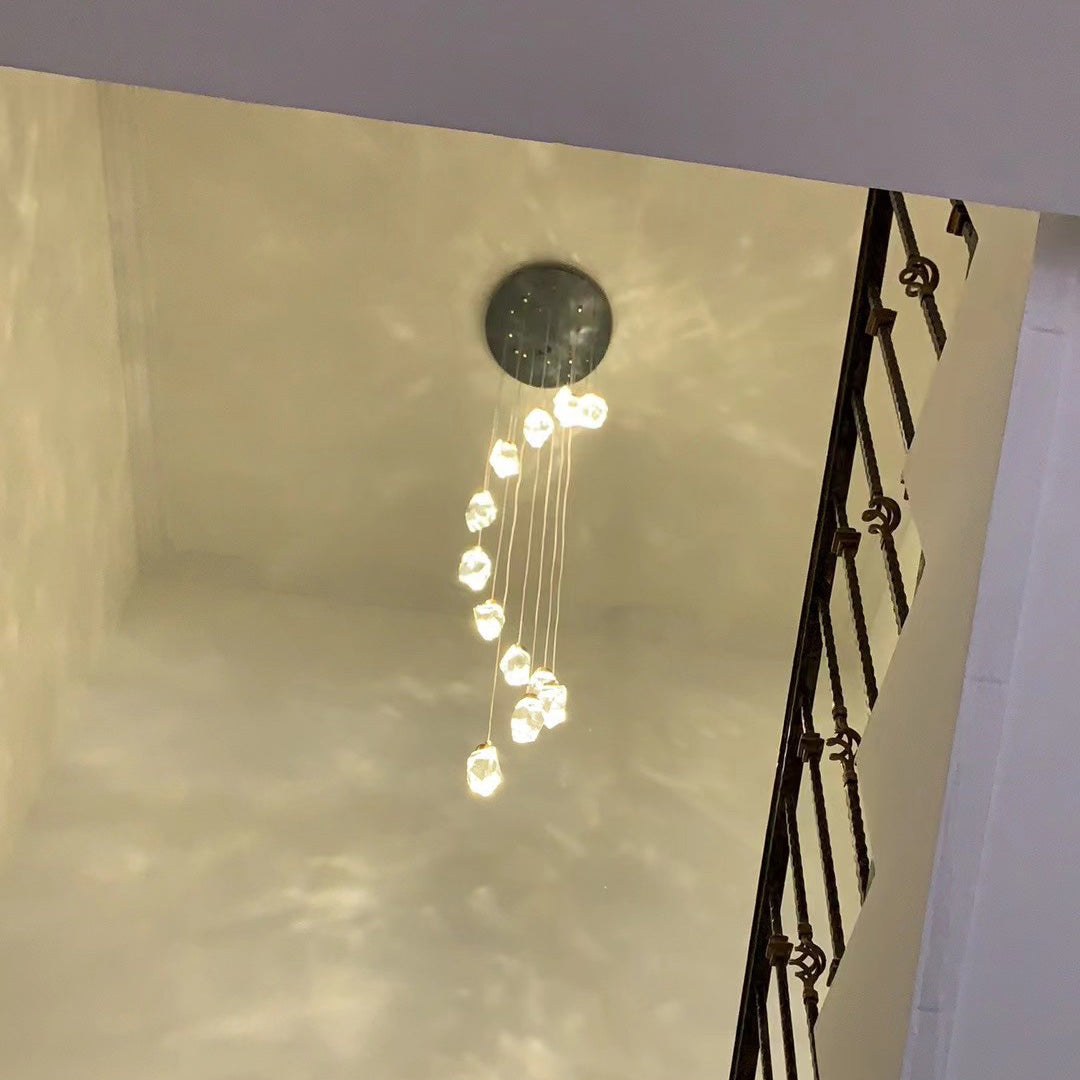Lustre Pluie de Cristal - Élégance Naturelle