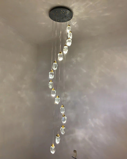 Lustre Pluie de Cristal - Élégance Naturelle