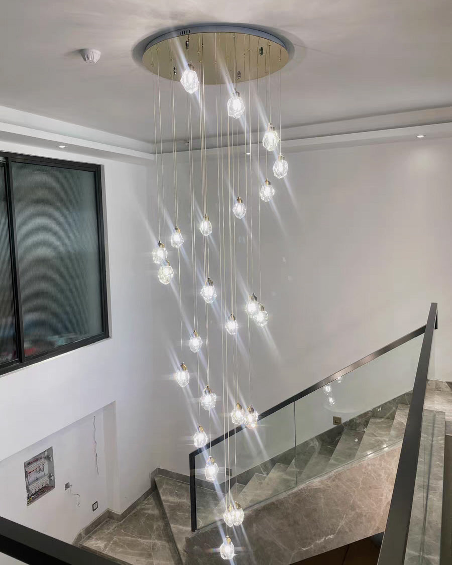 Lustre Pluie de Cristal - Élégance Naturelle