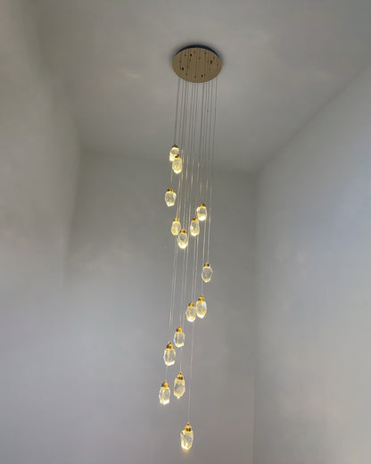 Lustre Pluie de Cristal - Élégance Naturelle
