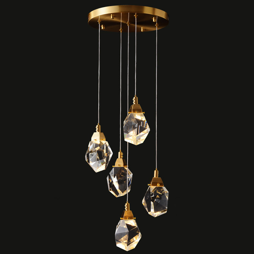 Lustre Pluie de Cristal - Élégance Naturelle
