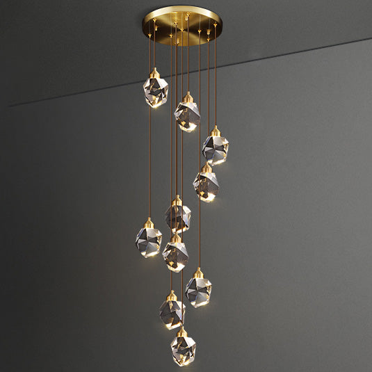 Lustre Pluie de Cristal - Élégance Naturelle
