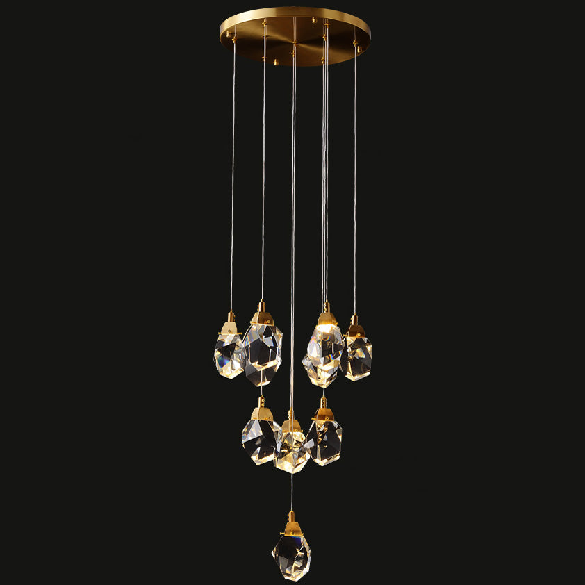 Lustre Pluie de Cristal - Élégance Naturelle