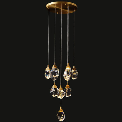 Lustre Pluie de Cristal - Élégance Naturelle