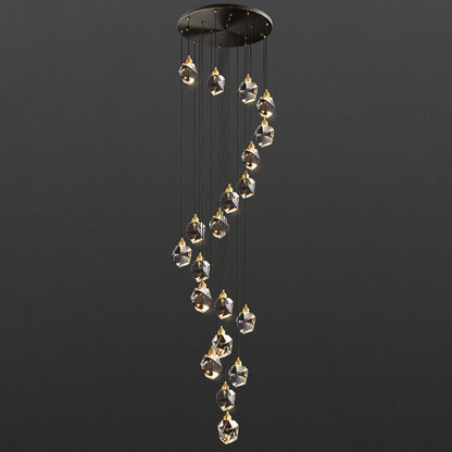 Lustre Pluie de Cristal - Élégance Naturelle