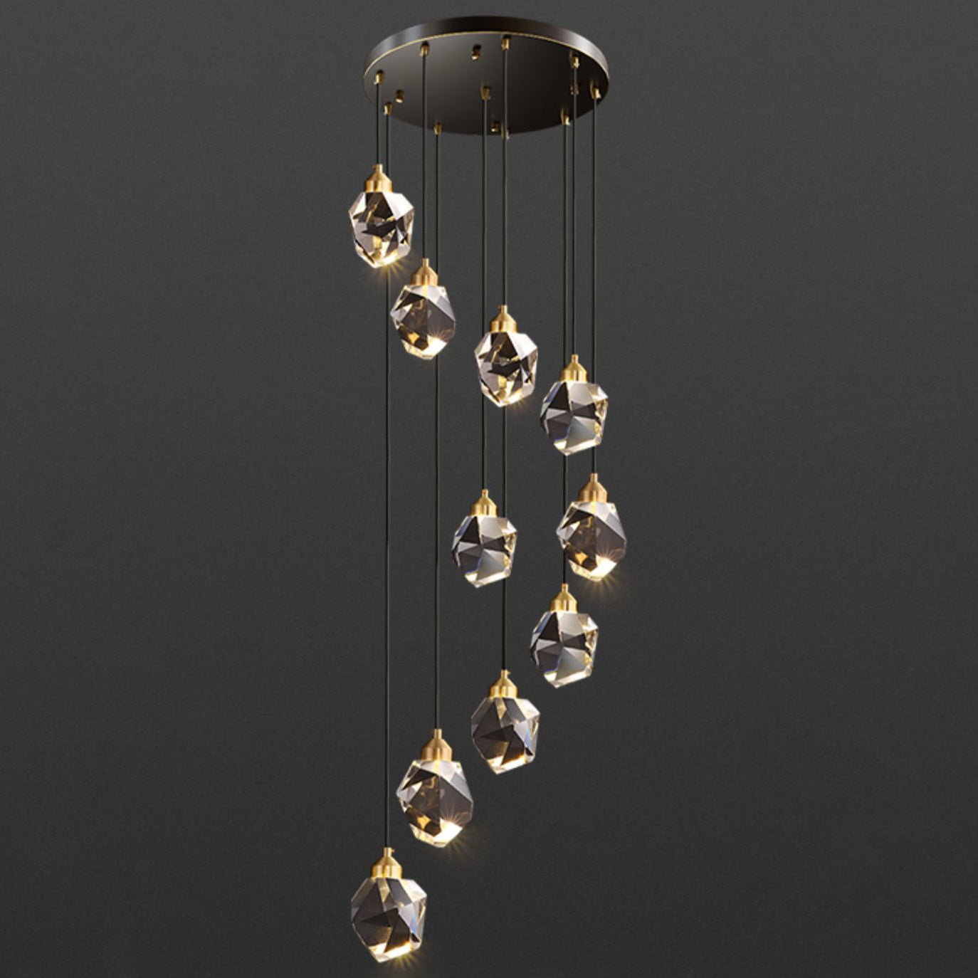 Lustre Pluie de Cristal - Élégance Naturelle