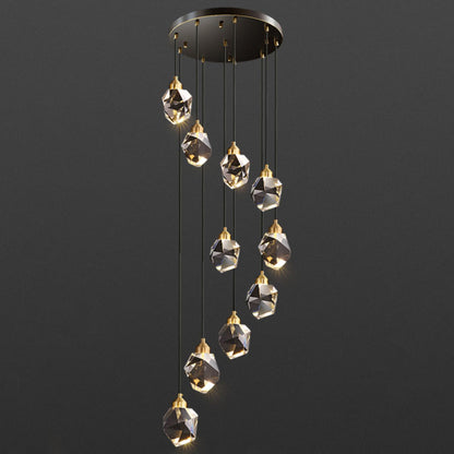 Lustre Pluie de Cristal - Élégance Naturelle