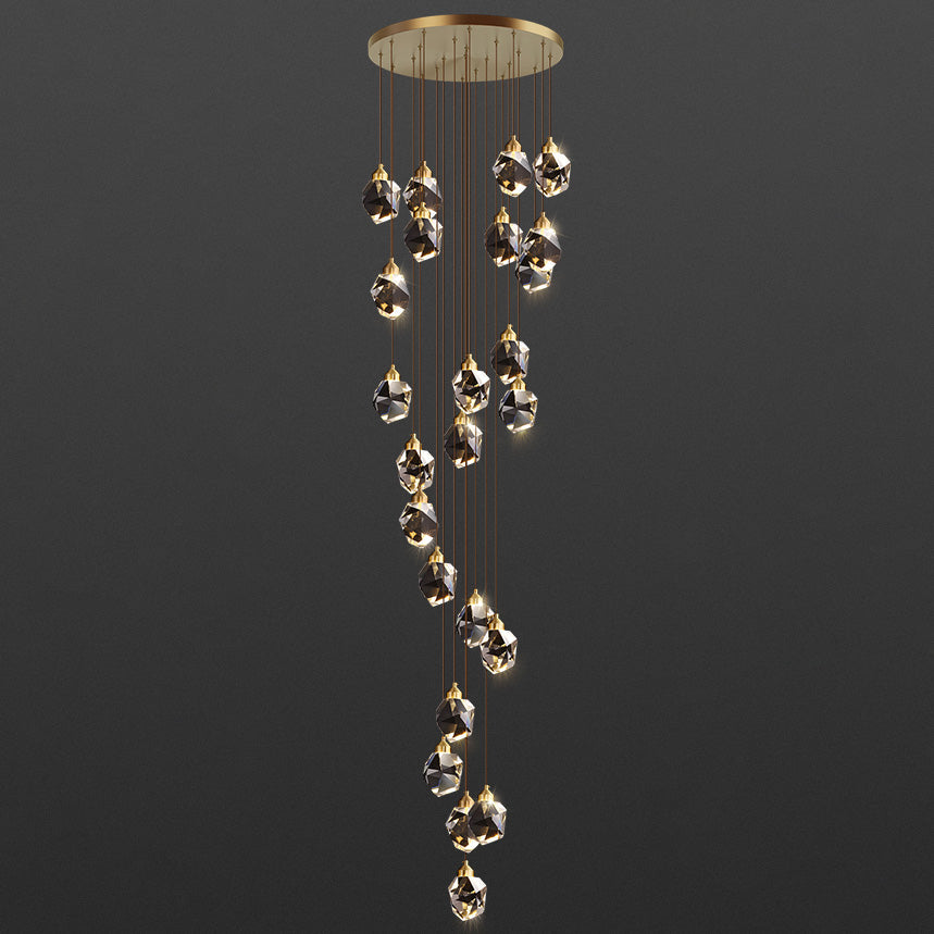 Lustre Pluie de Cristal - Élégance Naturelle