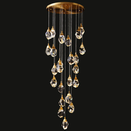 Lustre Pluie de Cristal - Élégance Naturelle