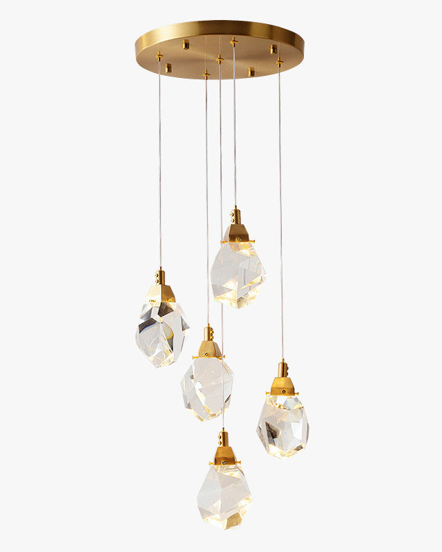 Lustre Pluie de Cristal - Élégance Naturelle
