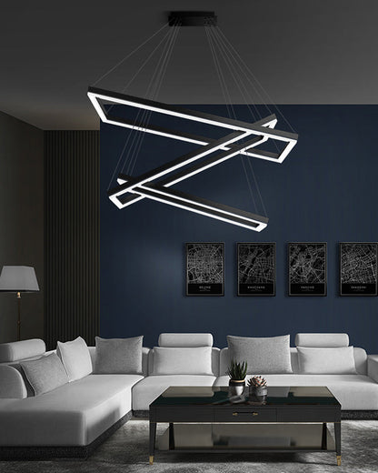 Lustre Rectangulaire à Plusieurs Niveaux - Luminaire Stratégique